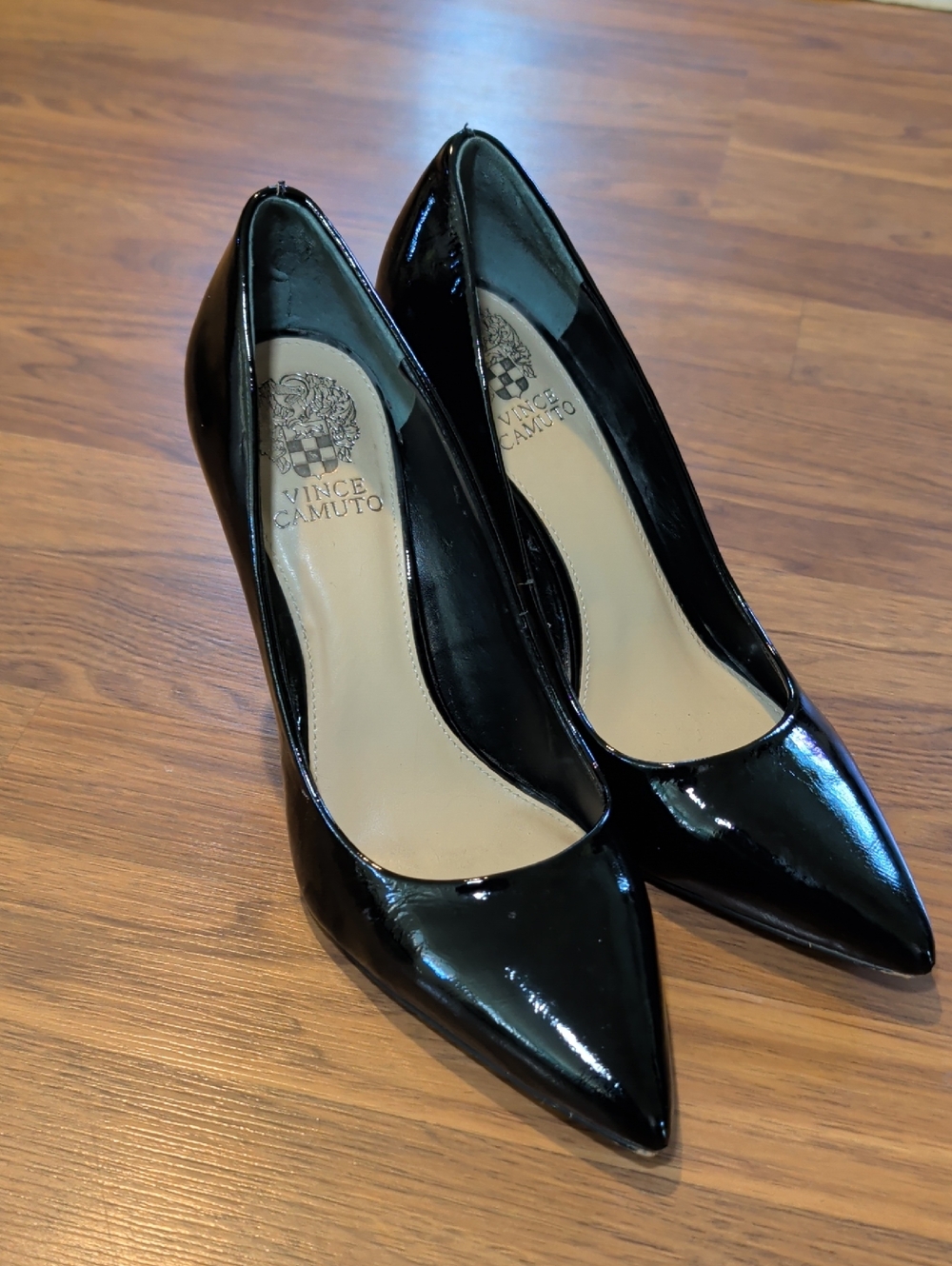 Vince Camuto Black Patent Pointed Toe Pumps - Classic Stiletto